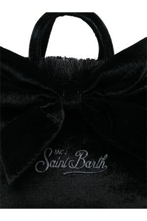 Mini Vanity black velvet handbag with bow SAINT BARTH KIDS | VAMI00701394G